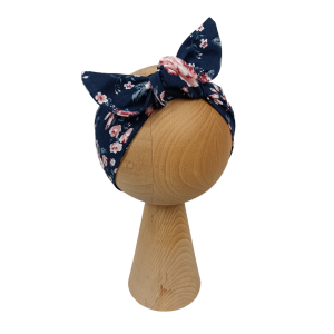 Opaska pin up kwiaty granat