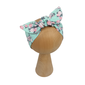 Opaska pin up kwiaty mięta