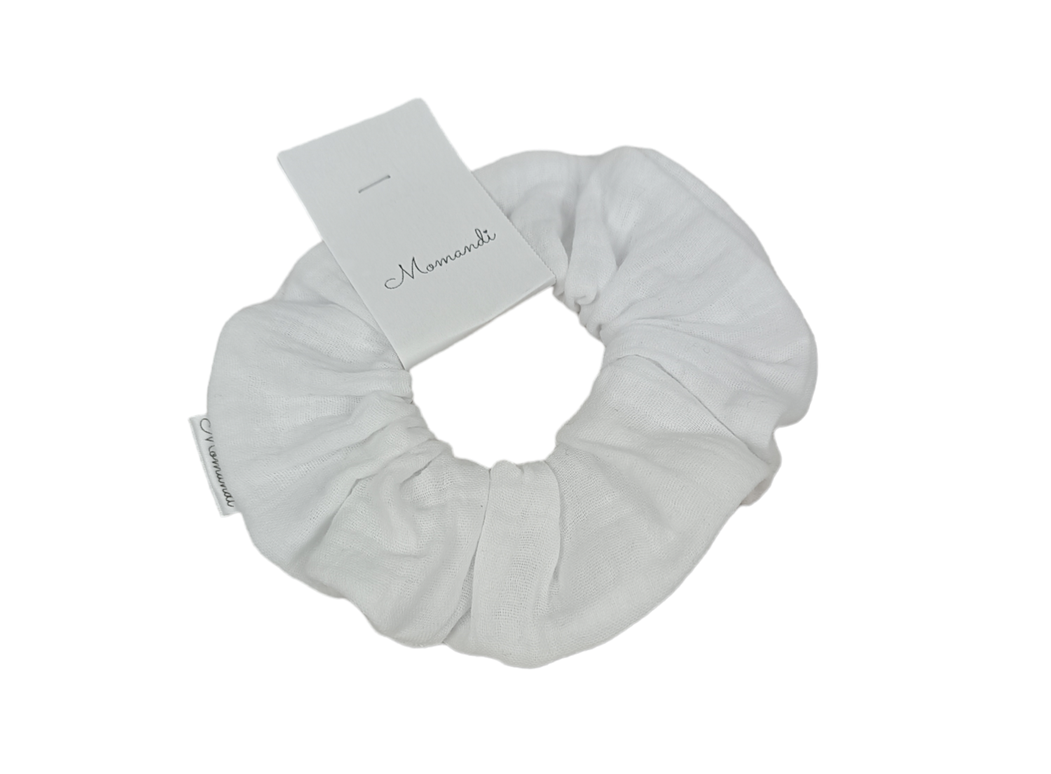 Gumka scrunchie biała muślin