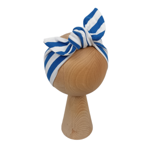 Opaska pin up paski biało niebieskie