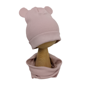 Komplet miś brudny róż