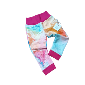 Spodnie baggy mapa róż