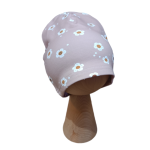 Czapka pojedyncza kwiatuszki