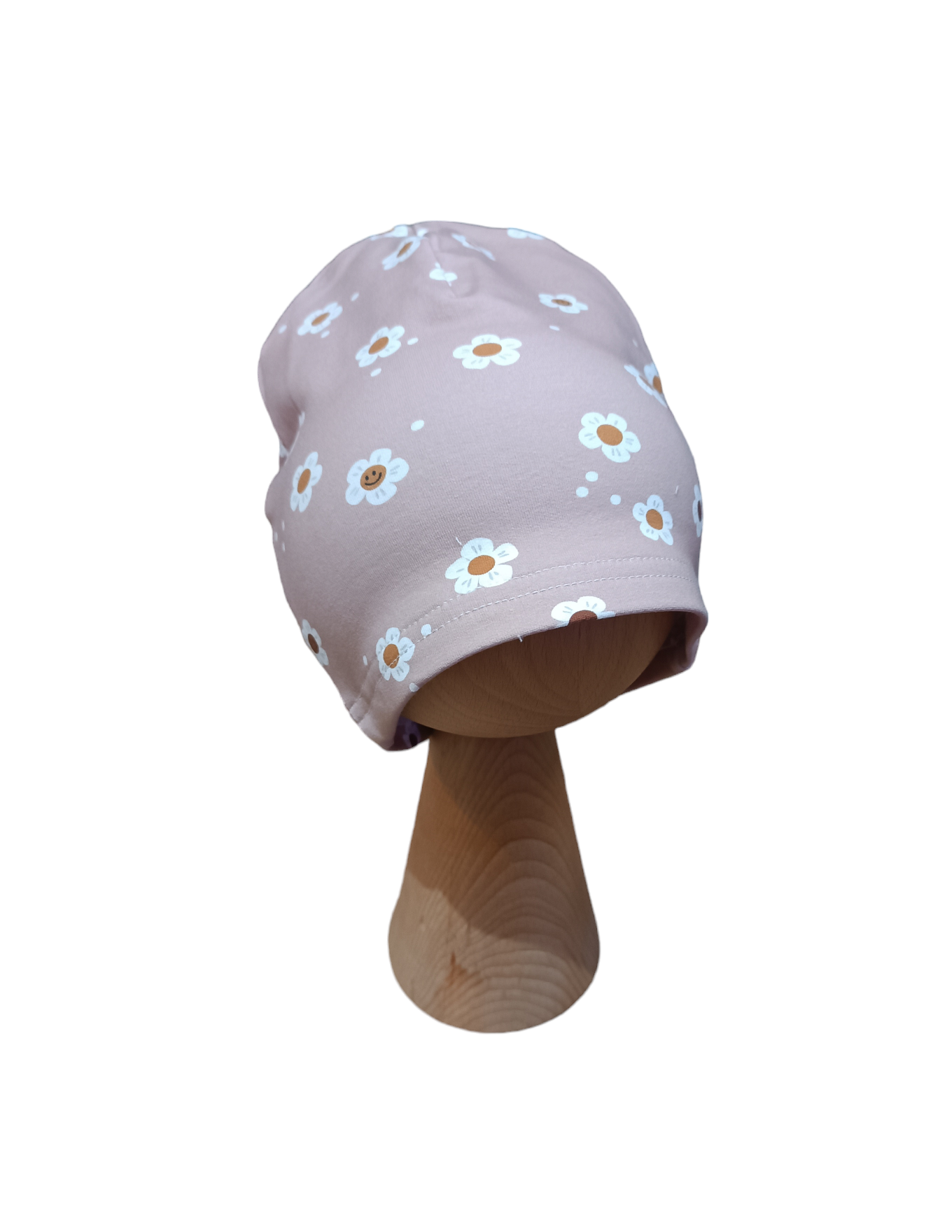 Czapka pojedyncza kwiatuszki