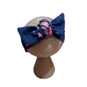 Opaska pin up granat kwiaty