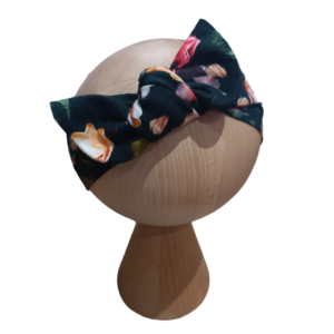 Opaska pin up kwiaty na czarnym