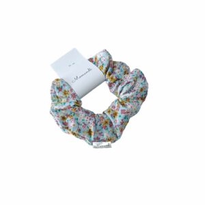 Gumka scrunchie łąka niebieska wiskoza