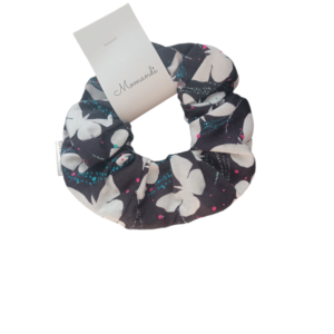 Gumka scrunchie białe motyle