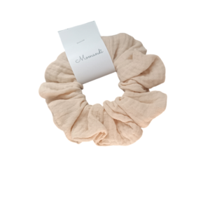 Gumka scrunchie piaskowy muślin