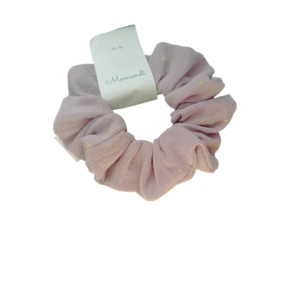 Gumka scrunchie fiolet gwiazdki muślin