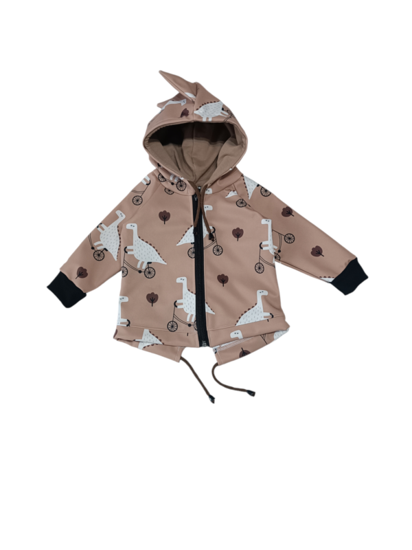 Kurtka softshell dinozaury brąz