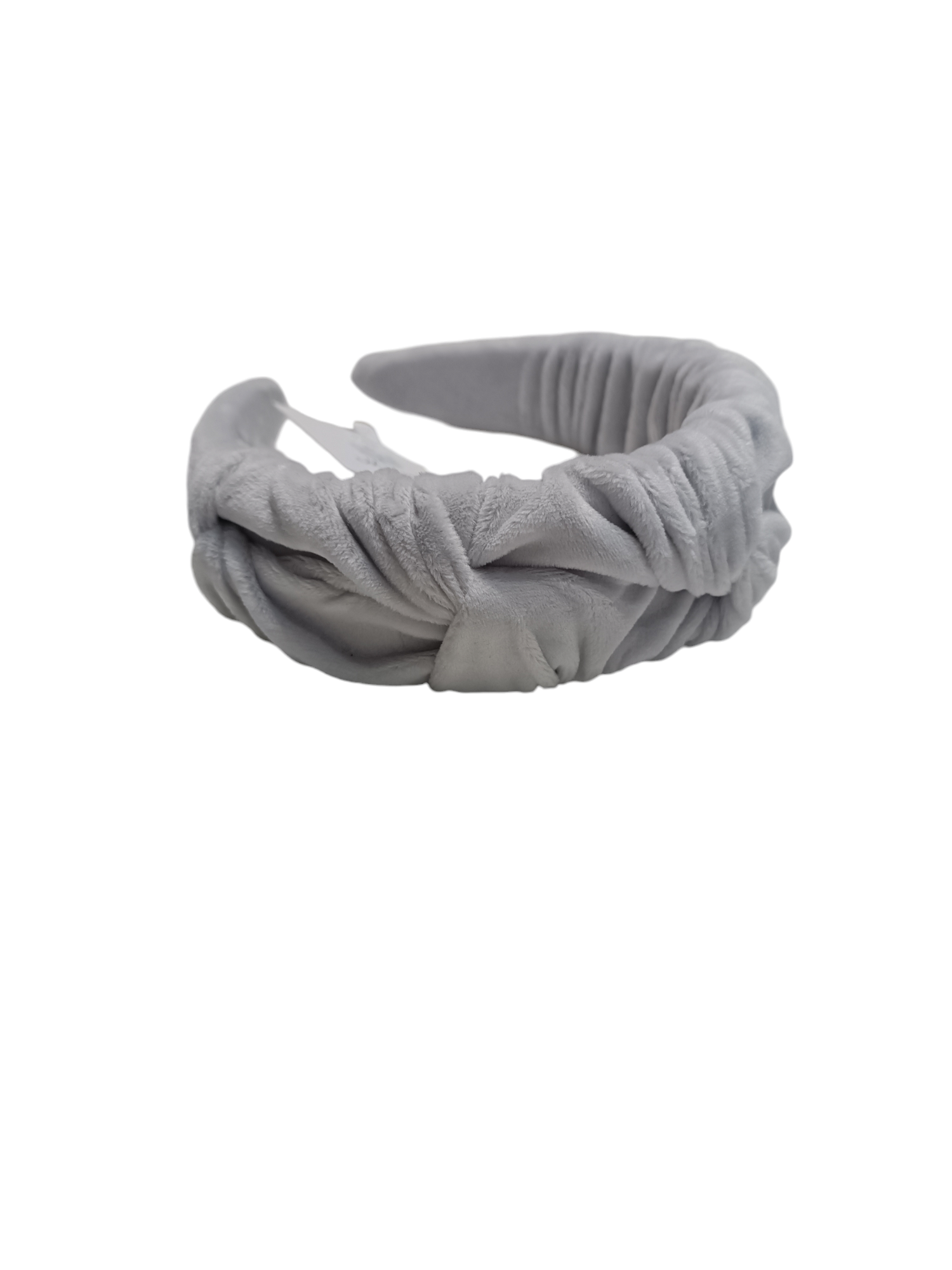 Opaska marszczona welur szara