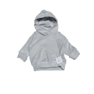 Bluza oversize welur jasny szary z kapturem