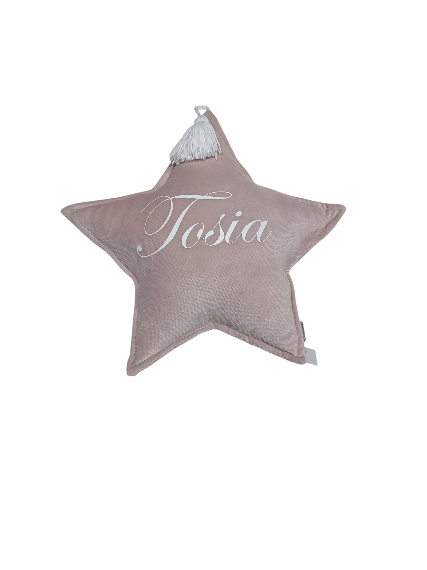 Poduszka gwiazdka z imieniem Tosia brudny róż