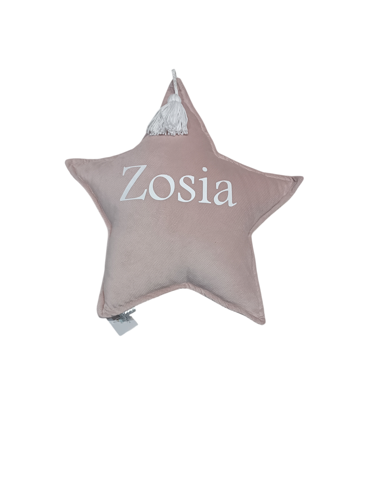Poduszka gwiazdka z imieniem Zosia brudny róż
