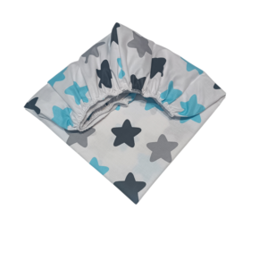 Prześcieradło bawełniane z gumką 60x120 gwiazdki