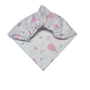 Prześcieradło bawełniane z gumką 60x120 balony