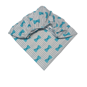 Prześcieradło bawełniane z gumką 60x120 kokardki