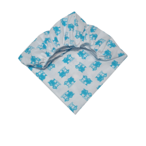 Prześcieradło bawełniane z gumką 60x120 lokomotywa