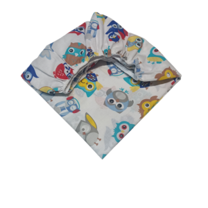 Prześcieradło bawełniane z gumką 60x120 sowy