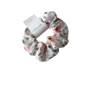 Gumka scrunchie kwiaty muślin