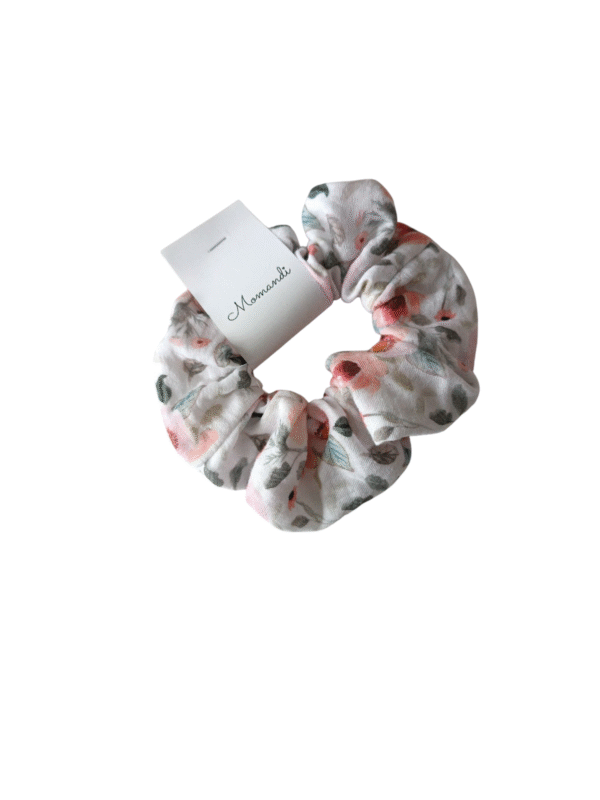 Gumka scrunchie kwiaty muślin