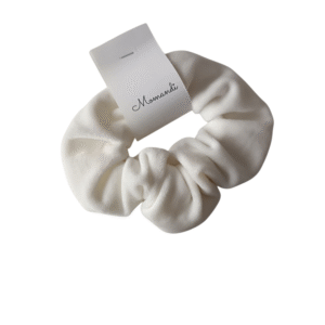 Gumka scrunchie welur jasny krem