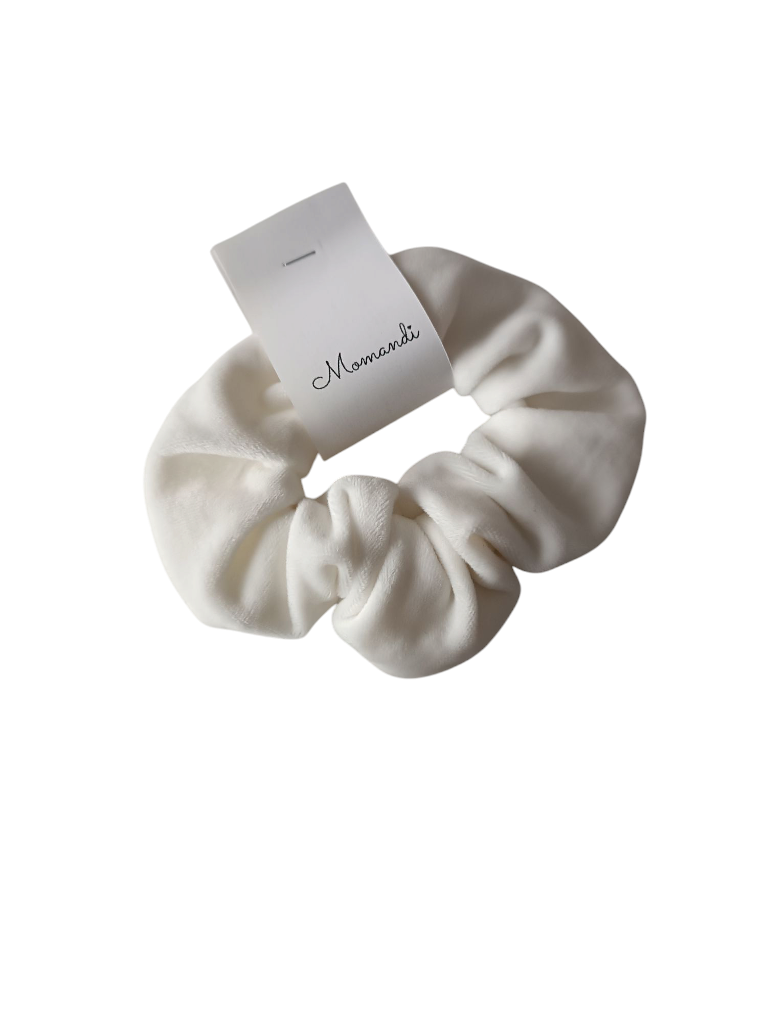 Gumka scrunchie welur jasny krem