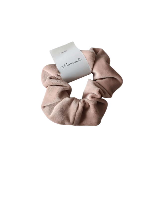 Gumka scrunchie welur brudny róż