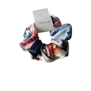 Gumka scrunchie welur kwiaty