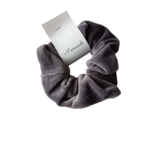 Gumka scrunchie welur ciemny szary