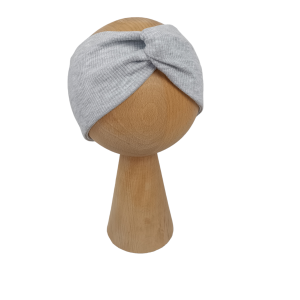 Opaska zaplatana prążek jasny szary