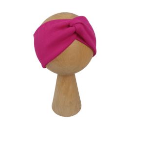 Opaska zaplatana prążek stonowana fuksja