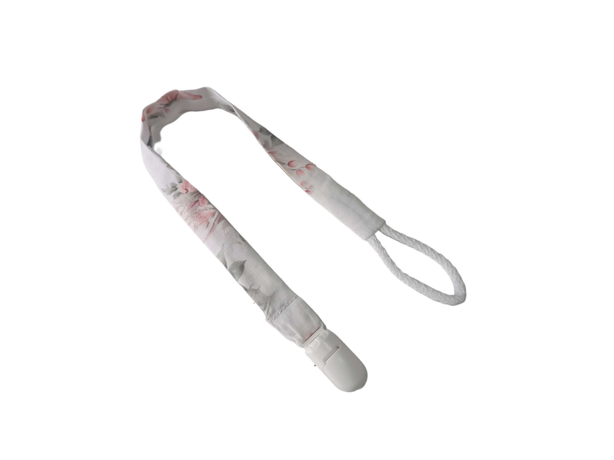 Tasiemka do smoczka liście i kwiaty